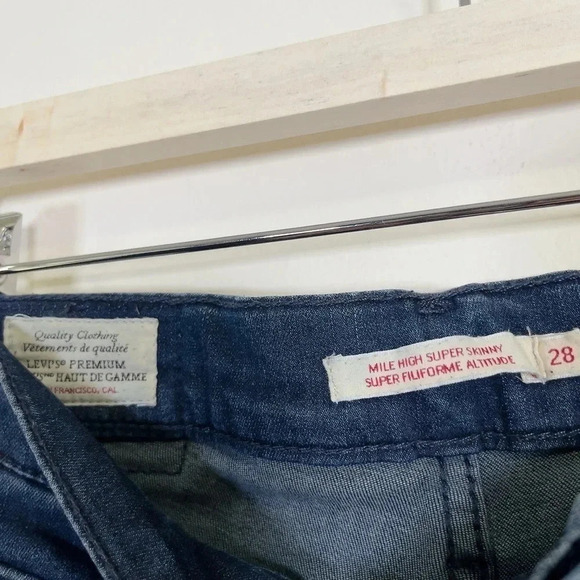 Levi's Mile High Super Skinny  Premium Dark Wash Jeans - Picture 9 of 10